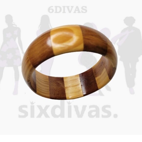 ROUND Wooden Bangle - Picture 2 of 6